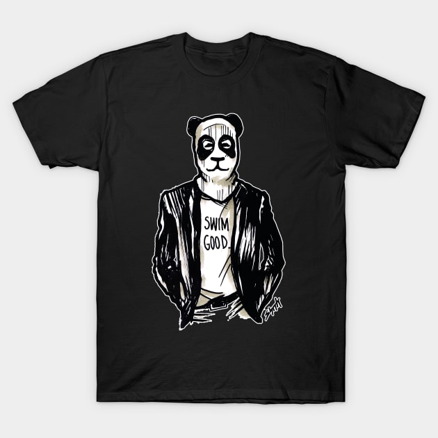 Frank Panda Ocean Mask - Swim Good T-Shirt by sketchnkustom